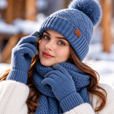 Ensemble Shita Femme 3 Pièces - Bonnet, Écharpe, Gants Polaire