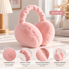 Cache-Oreilles Doux Femme - Peluche Fausse Fourrure Chaud Automne Hiver