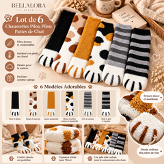 Chaussettes Minou – pattes de chat en velours corail