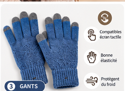 Ensemble Shita Femme 3 Pièces - Bonnet, Écharpe, Gants Polaire