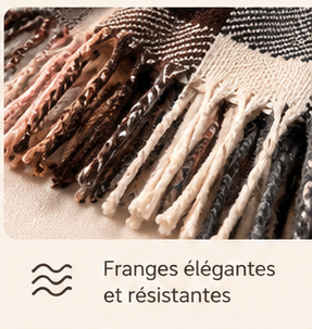 Écharpe Cœur Femme - Grand Châle Épais à Carreaux Hiver