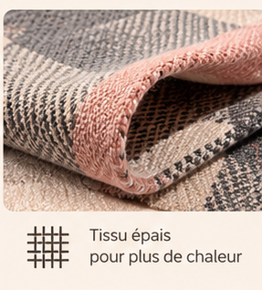 Écharpe Cœur Femme - Grand Châle Épais à Carreaux Hiver