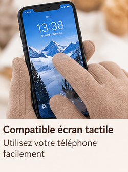 Gants Tactiles Femme Élégants - Coupe-Vent, Conduite et Vélo Hiver