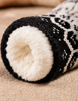 Chaussettes Cocooning Cœur Femme - Doublées Peluche Antidérapantes Hiver