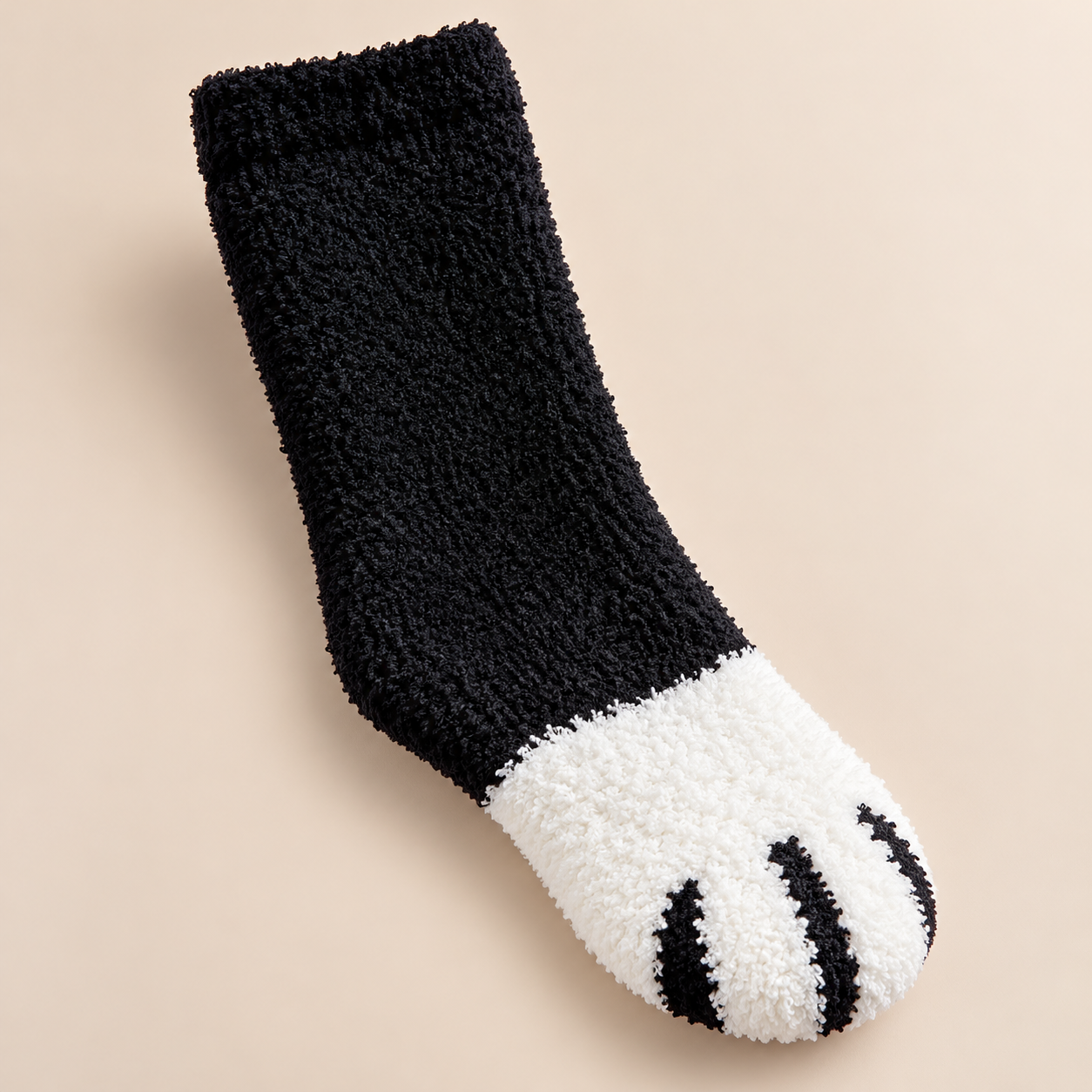 Chaussettes Minou – pattes de chat en velours corail