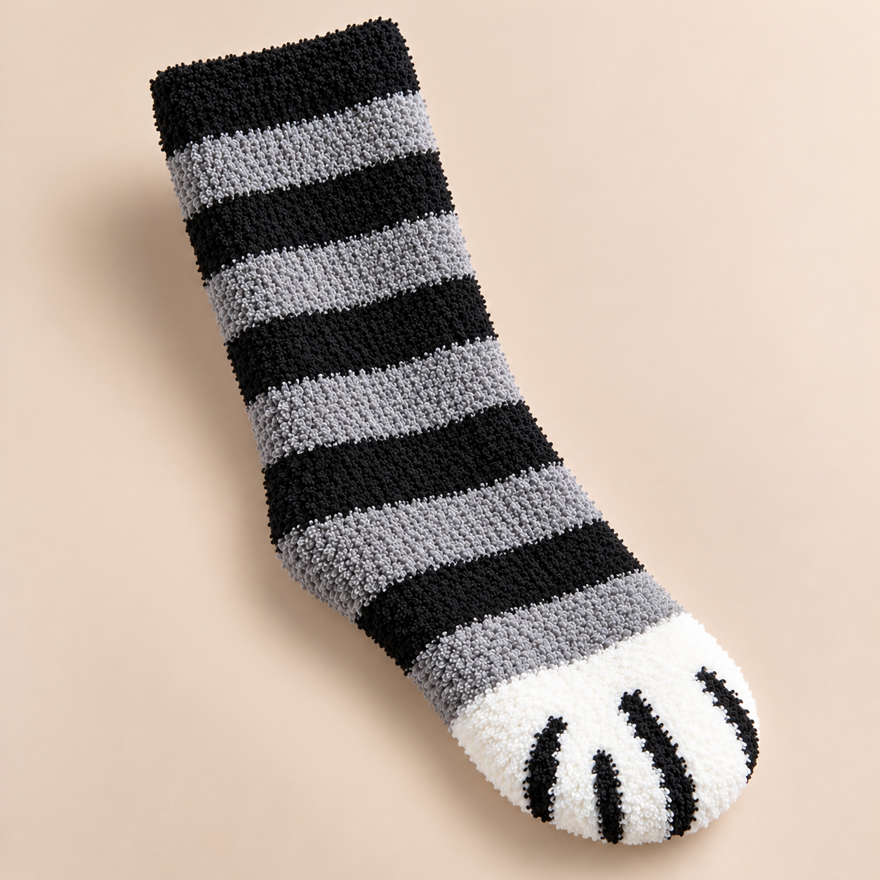 Chaussettes Minou – pattes de chat en velours corail