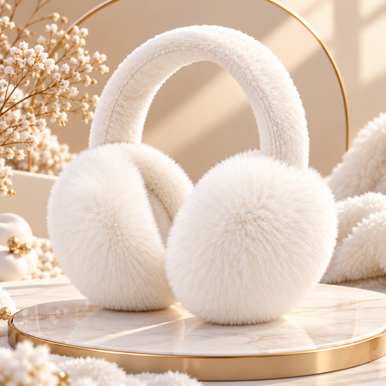 Cache-Oreilles Femme - Peluche Fausse Fourrure Chaud Hiver