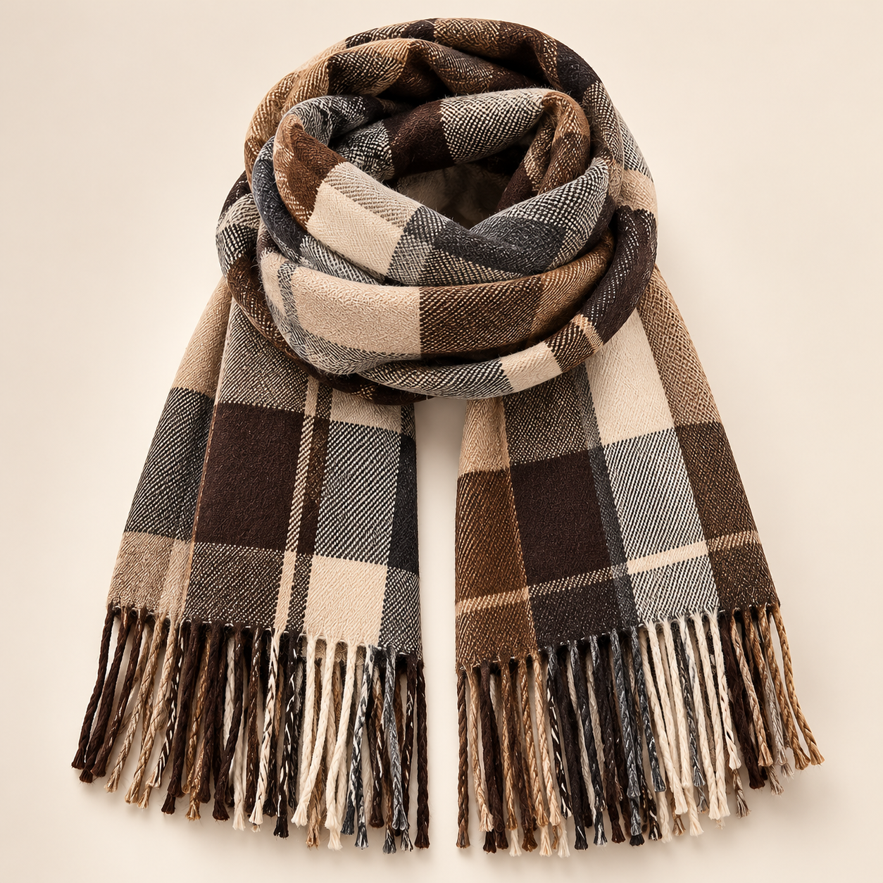 Écharpe Écossaise Femme - Châle à Franges Chaud Automne Hiver