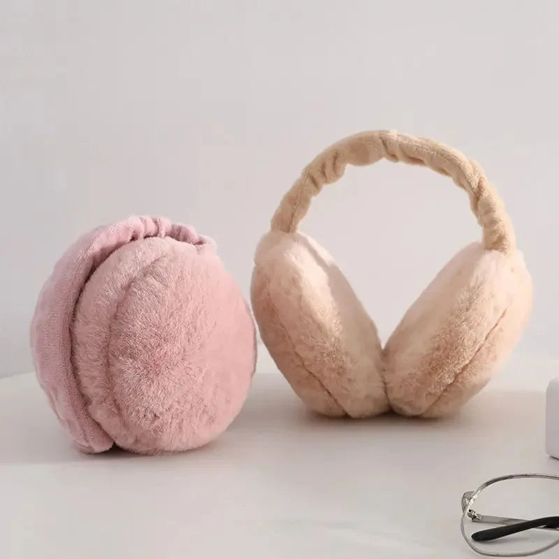 Cache-Oreilles Doux Femme - Peluche Fausse Fourrure Chaud Automne Hiver