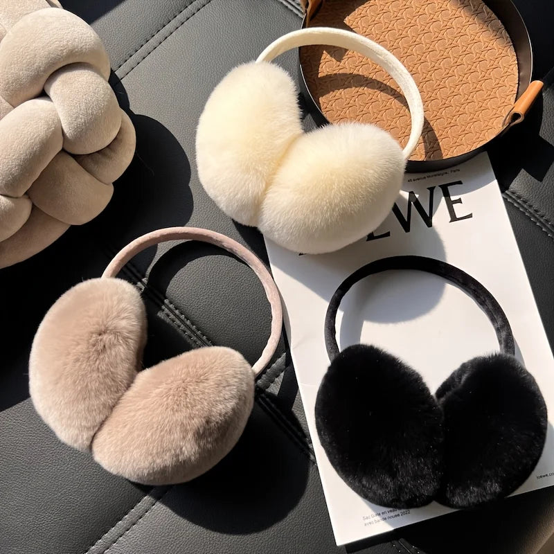 Cache-Oreilles Femme - Peluche Fausse Fourrure Chaud Hiver