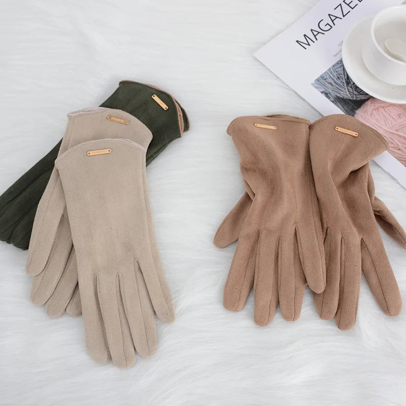 Gants Tactiles Femme Élégants - Coupe-Vent, Conduite et Vélo Hiver