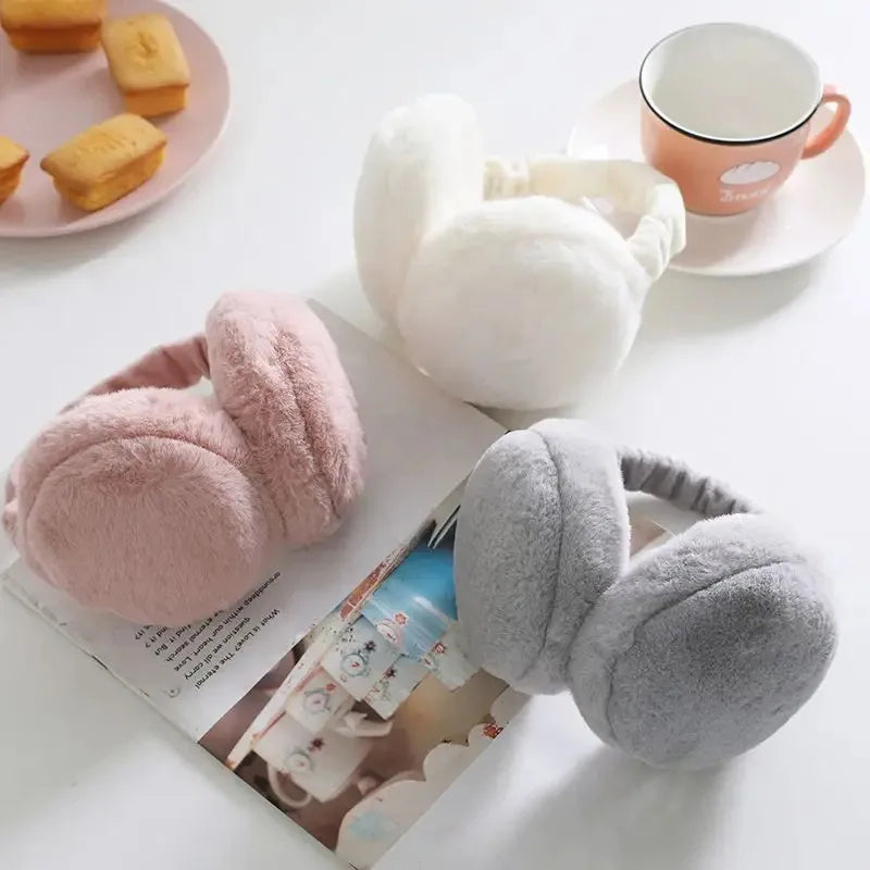 Cache-Oreilles Doux Femme - Peluche Fausse Fourrure Chaud Automne Hiver