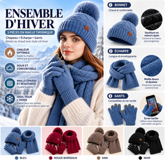 Ensemble Shita Femme 3 Pièces - Bonnet, Écharpe, Gants Polaire