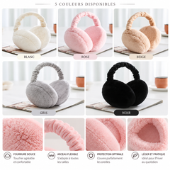 Cache-Oreilles Doux Femme - Peluche Fausse Fourrure Chaud Automne Hiver
