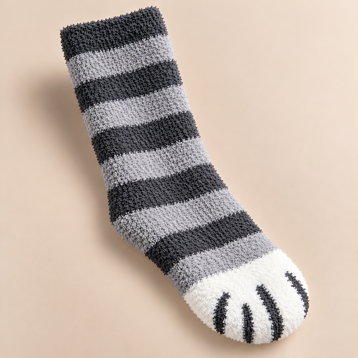Chaussettes Minou – pattes de chat en velours corail