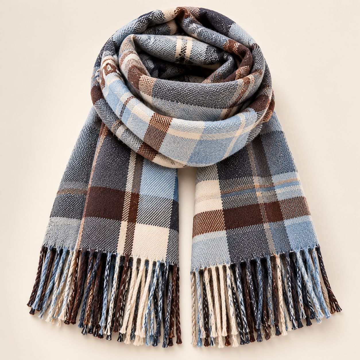 Écharpe Écossaise Femme - Châle à Franges Chaud Automne Hiver